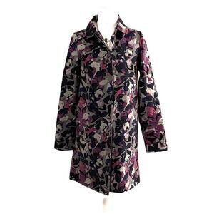 Thakoon x Target Purple Floral Canvas Cotton Trench Coat Long Jacket